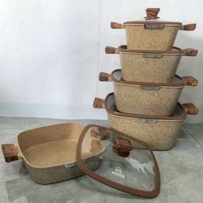 سرویس قابلمه مربع گرانیت 10 پارچ برند مای هوم مدلMHSQC-10-1